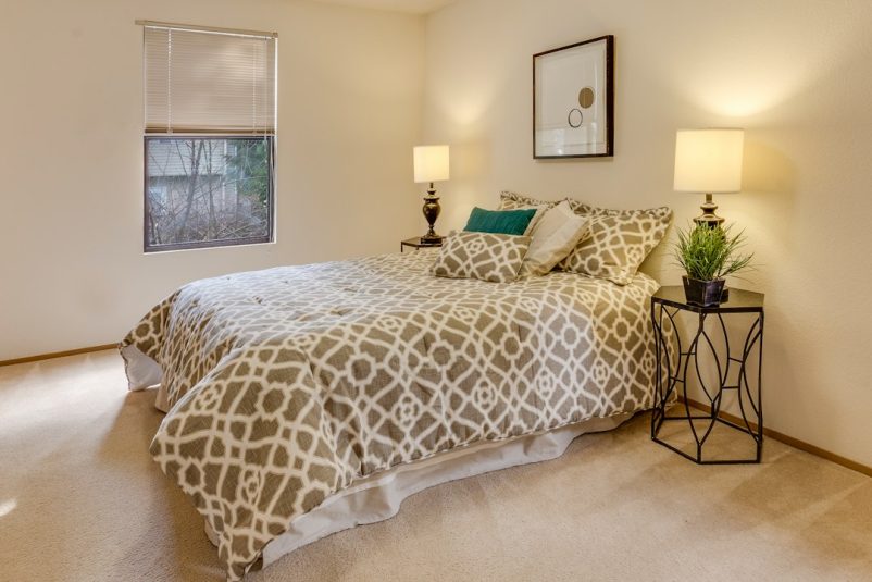 Photo candle style floor lamp cozy bedroom